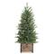 4ft. Pre-Lit Asheville Fir Artificial Christmas Tree with Wooden Crate Base, Clear Lights